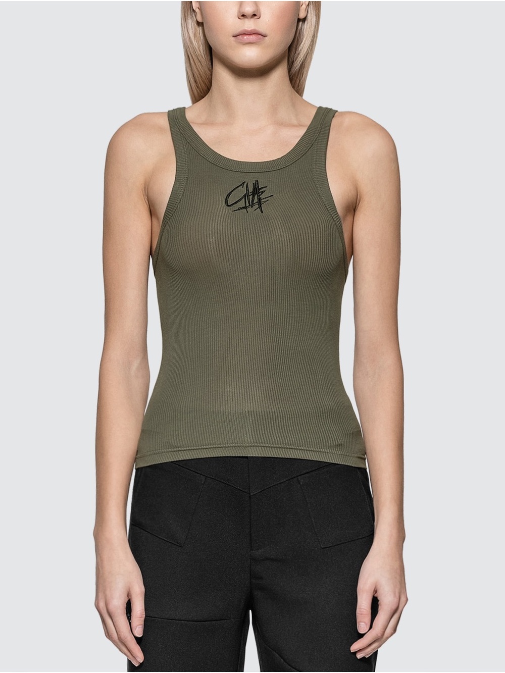 I AM GIA Ribbed Olive Tank Top